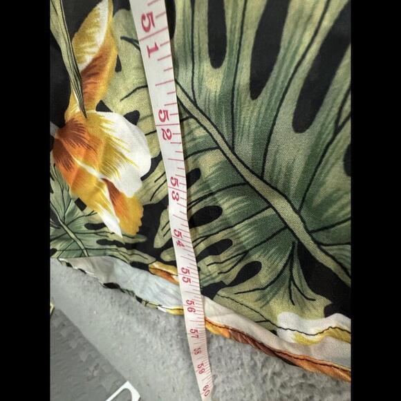 Willotis Dress Womens 2X Green Orange Floral Hawaiian Tie Back Midi Stretch - Picture 12 of 12